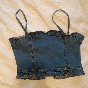 SUPERDOWN denim crop top
